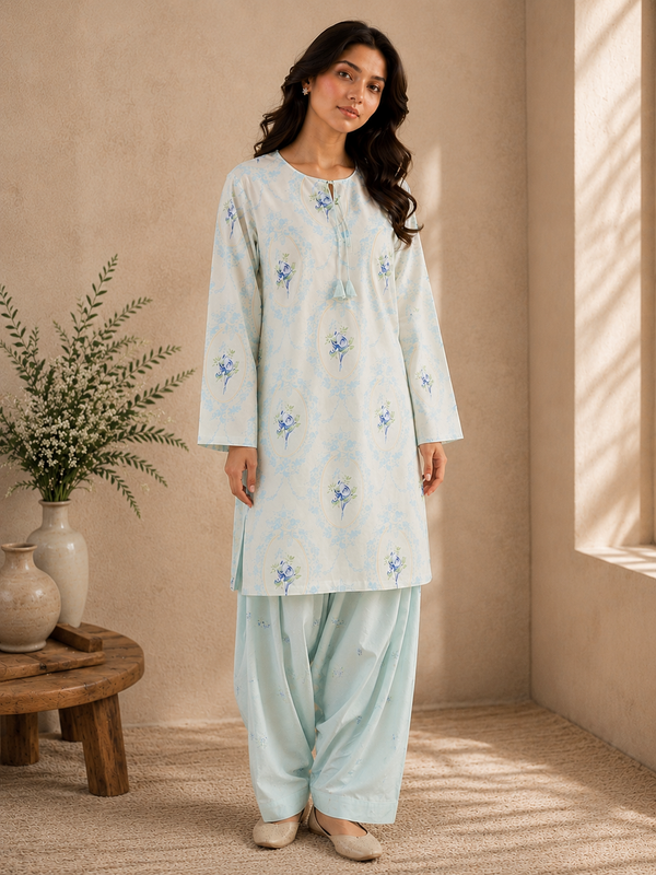 Farshi Mehfil | Printed 2 Piece Suit – Farshi Dastaan