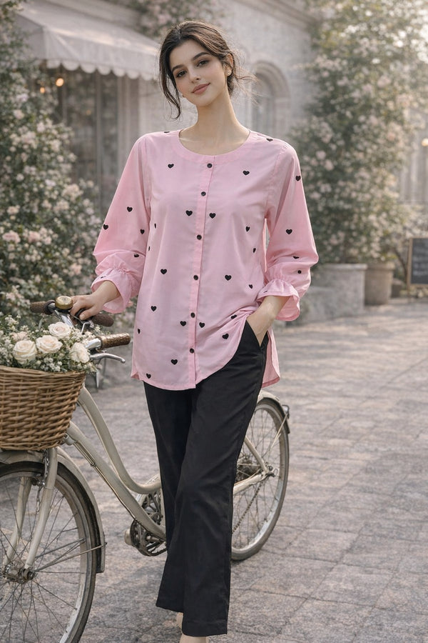 Chic Heart Print Co-Ord Set M013