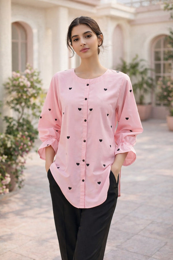 Chic Heart Print Co-Ord Set M013