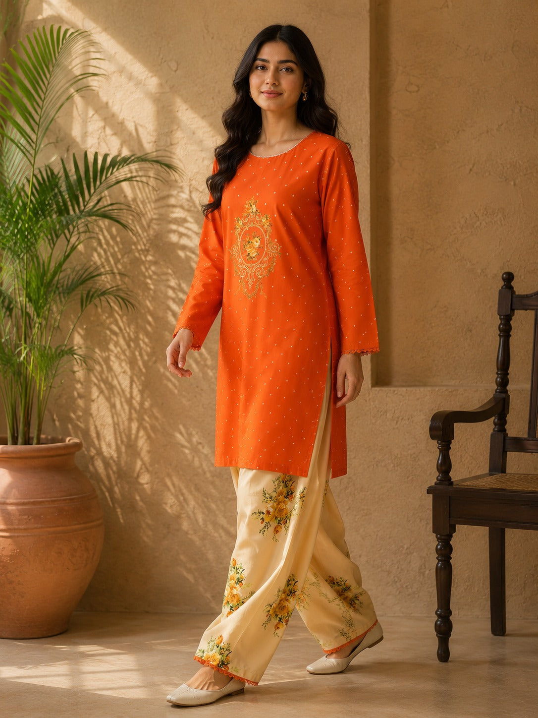 Farshi Dastoor | Printed 2 Piece Suit – Farshi Dastaan